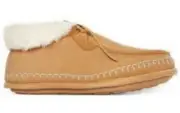 Mens Cozy Moccasin Bootie Slippers Suede Beige Memory Foam Sz M Med Medium 8-9