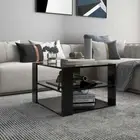 NNEVL Coffee Table Black 60x60x40 cm Chipboard