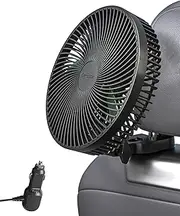 12/24V Car Cooling Fan for Backseat, 8.5 Inch, Cigarette Lighter Plug for Vehicles, RV, SUV,Truck, Reatseat Air Fan, Stepless Control, Powerful Wind,USB Powered, 5.9 ft Cord, Quiet Cooling Fan
