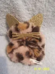 Claire's Kitty Cat Leopard Gold Scrunchie New With Tag