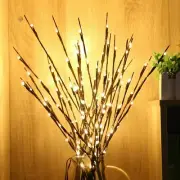 20 LED Xmas Willo Branch Floral Lights Lamp Merry Christmas Tree Decorations US