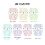Beautyronics - USB Rechargeable LED Light Therapy Face Mask (Various Designs) 7 Colors Light Mesh Edition - White - One Size