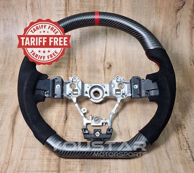 TARIFF FREE SATIN MATT CARBON Alcantara Steering Wheel for SUBARU WRX STI 15-21 (for: Subaru)