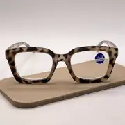 Claudia 2.75 Black Reading Glasses Square Concave Readers NWT