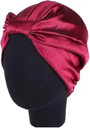 AIMALL Imitated Silk Sleep Cap for Women, 22.8 Inch Adjustable Night Hair Bonnet to Prevent Frizz, Split Ends, and Promote Natural Oil Dispersion, Universal Fit