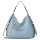 Ladies Shopper Hand Shoulder Bag Vegan Leather 30619 Leight Blue