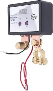 Car Battery Kill Switch, Remote Disconnect Switch 12v 24v, 240A Smart Voltage Anti Theft Control for Truck RV Auto Boat, with Power Shut Off Cut Off Remote Control Switch