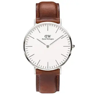 Daniel Wellington DW 手錶 Classic St Mawes 40mm棕色真皮皮革錶 DW00100021