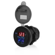 1x Universal Car Charger 5V 2.1A USB Socket Phone Charging & Car Voltage Display (for: Fiat)