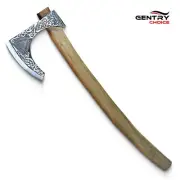Handmade Carbon Steel Viking Axe Ivar Hand Forged with Walnut Handle Norse Style
