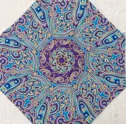 16 9.5" Teal & Purple Paisley #1 Stack 'n Whack Quilt Blocks*Kaleidoscope