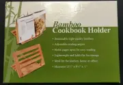 Bamboo Cook Book Stand Adjustable Reading Book Recipe Holder New in Box