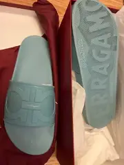 salvatore ferragamo mens tur blue slide size 7 m