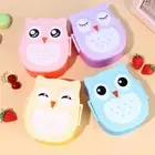 Cartoon Spoon Cute Owl Lunch Box Food Container Tableware Set Bento Lunchbox