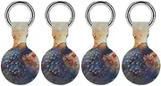 4PCS for Peacock Air Tag Holder Case Waterproof & Shockproof Anti-Scratch Protective Air Tag Cover with Keychain Ring Silicone Tags Holders for Luggage, Backpack, Keys, Pet
