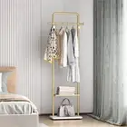Modern Chic Gold Clothes Rail Corner Coat Rack Stand Handbag Tie Towels Rod Tree