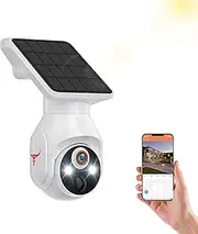 [GerFalc] WiFi Solar Security Camera Wireless Outdoor Surveillance with Motion Detection, 1080p HD, Color Night Vision, Two-Way Talk, Weather Resistance, Remote Monitoring, Easy Installation