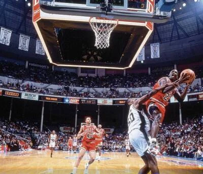 Chicago Bulls Michael Jordan vs San Antonio Spurs David Robinson S- Old Photo