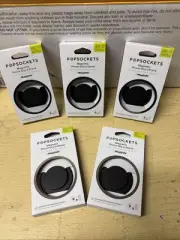 PopSockets MagSafe Phone Grip, Magnetic adapter Ring included Black 5 Pcs Bundle