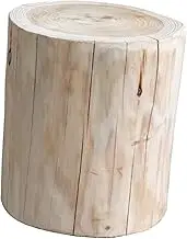 Solid Wood Stool Tree Stump Design Small Wooden Stool for Shoe Changing Bedside Decorative Accent Natural Rustic Finish Height