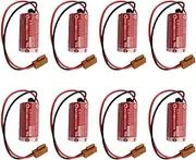 HOUYIBO 8PCS ER17/33 with Plug 3.6V Lithium Batteries 1600mAh 2/3A Non-Rechargeable for PLC Industrial Control Battery