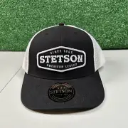 Stetson Trucker Hat Cap Mens Black White Snapback Western American Legend New