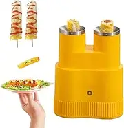 50W Double-Tube Egg Roll Machine, Eggs Sausage Rolling Boiler with 6 Min Cooking Automatic Rising, Nonstick Eggs Sausage Roll Making Machine, 360° Three-Dimensional Heating, for Kitchen Yellow