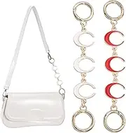 uxcell Bag Extender Chain, 2 Pcs Purse Strap Extenders Moon Shape Chain Purse Making Supplies for Replacement Handbag Shoulder Bag Wallet Decoration, White/Red