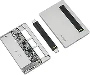 SHARGE Disk Plus M.2 NVMe SSD Enclosure, 10Gbps Dual USB C 3.2 External Enclosure with 100W Built-in Cable, 0.24 inch up to 4TB Storage 2230 2242 2280 SSDs for MacBook, iPhone 16 (SSD not Included)