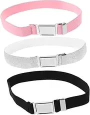 [GAROZATION] Adjustable Boys and Girls Belts 3 Pack Elastic Waist Belts Buckle for Boys Girls Suitable for School Fashion
