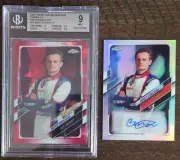 LOT 2 CARDS: Bent Viscaal 2021 Chrome F1 RED REFRACTOR SP (#1/5) AUTO (#277/401)
