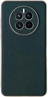 YUNCHAO Phone case for Huawei Mate 50 Genuine Leather Luolai Series Electroplating Phone Case Cellphone case