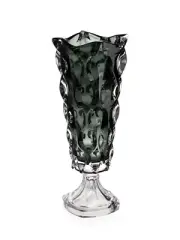 Crystal Glass Footed Vase 15" Centerpiece Flower Vase Gray Bohemia Crystal NEW