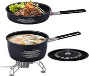 Camp Pots and Pans Set | Camping Frying Pans for Cooking | Detachable Handle Even-Heating Tools for Stewing Frying Outdoor Family Picnic Beach Trip Backpacking Survival