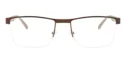 Rectangle Semi Rimless Metal Men's Glasses Online Brown Size 56 - Lenses Included - Private Health Rebate - Blue Light Block - SmartBuy Collection