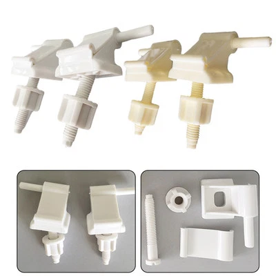 Smooth with White Plastic Toilet Seat Hinge Replacement Kit