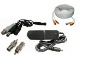 CCTV High Microphone Security Camera RCA Audio Mic DC Power & Cable 50FT package