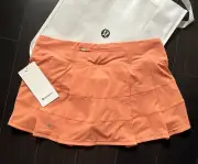 NEW Women Lululemon Pace Rival Mid-Rise Skirt * Regular Golden Apricot Size 8