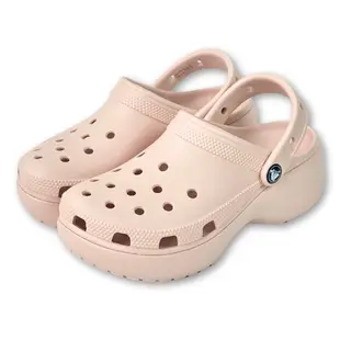 Crocs 卡駱馳 經典雲朵克駱格 CLASSIC PLATFORM CLOG 女 粉色 增高中性鞋 休閒洞洞鞋 厚底涼鞋 輕量懶人鞋 防水拖鞋 206750-6UR