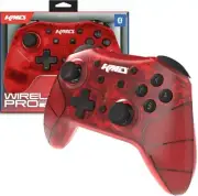 KMD Clear Red Switch Wireless Pro Controller for Nintendo Switch