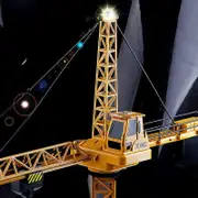 Upgraded Version Remote Control Construction Crane 6CH 128CM 680 Rotation Lift Model 2.4G RC Tower Crane Toy For Kids YK23-8063E-2Battery