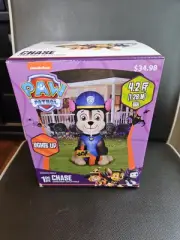 Halloween Paw Patrol CHASE Indoor/Outdoor Inflatable 4.2' Self-Inflate Lights Up