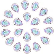 uxcell 20 Pcs 3D Teardrop Rhinestones Diamond Nail Charm Crystal Pointback K9 Glass Rhinestones Crystal Gems for Jewelry Making, Craft, 10x14mm, AB Purple