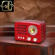 Retro Red Vintage Radio J-160 Small with Bluetooth, Portable Transistor Radio A