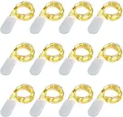 [12-PACK] LED String Lights LED Moon Lights 20 Led Micro Lights On Silver Copper Wire ( Batteries Include) For DIY Wedding Centerpiece Table Decoration Party (Warm White) (Warm White)
