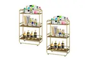 SOGA 2X 3 Tier Rectangular Bathroom Shelf Multifunctional Storage Display Rack Organiser