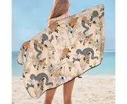 Floral Goat Skulls Microfiber Beach Towel