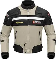 BORLENI Motorcycle Jacket Motorbike Riding Jacket Windproof Motorcycle Full Body Protective Gear CE Armor All Season