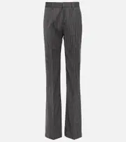 [Alessandra Rich] Alessandra Rich Pinstriped high-rise straight pants AU 10 grey