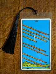 8 OF WANDS Bookmark RWS Plaid back Tarot Deck Card New Xmas Gift Oracle FIRE